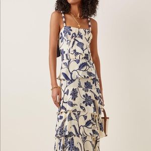 JOHANNA ORTIZ
Cat Goddess tiered floral-print silk-blend dress - worn once